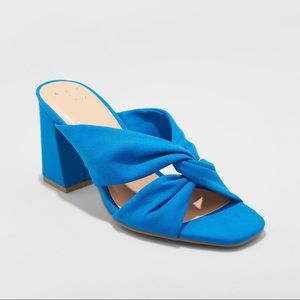 Women's Adina Block Heel Pumps - A New Day Blue